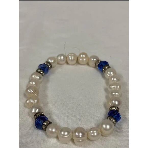 2 Vintage Faux pearls Lapis Lazuli Sadolite Beads Necklace - Picture 14 of 14